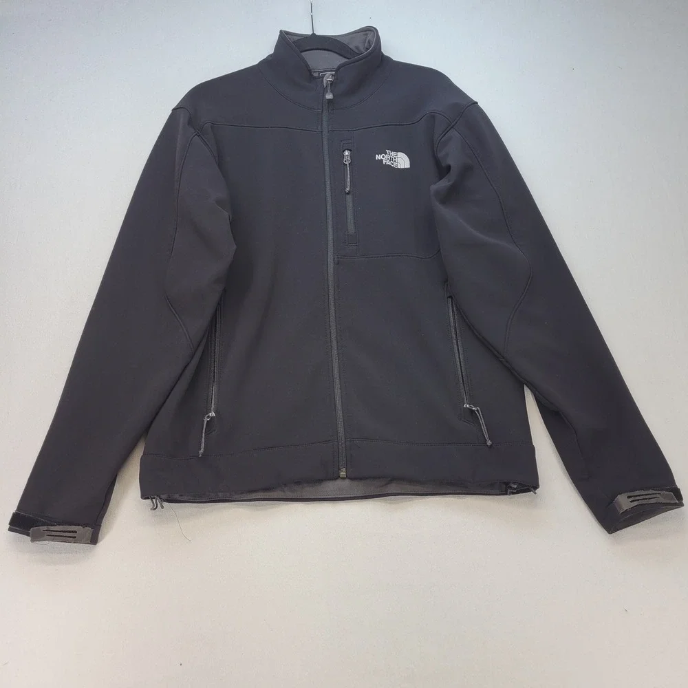 The North Face Apex Bionic Jacket Mens M Black Softshell Windproof Fleece Lined